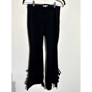 Women's Black Bell Bottoms with Bow Accents Size Small